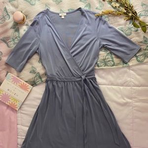 Blue Short Sleeve Mini Dress
